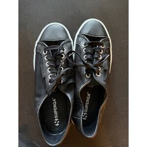 Superga Women's Black Mesh Sneakers, EUC